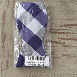 Purple and White Checkered Bow Tie